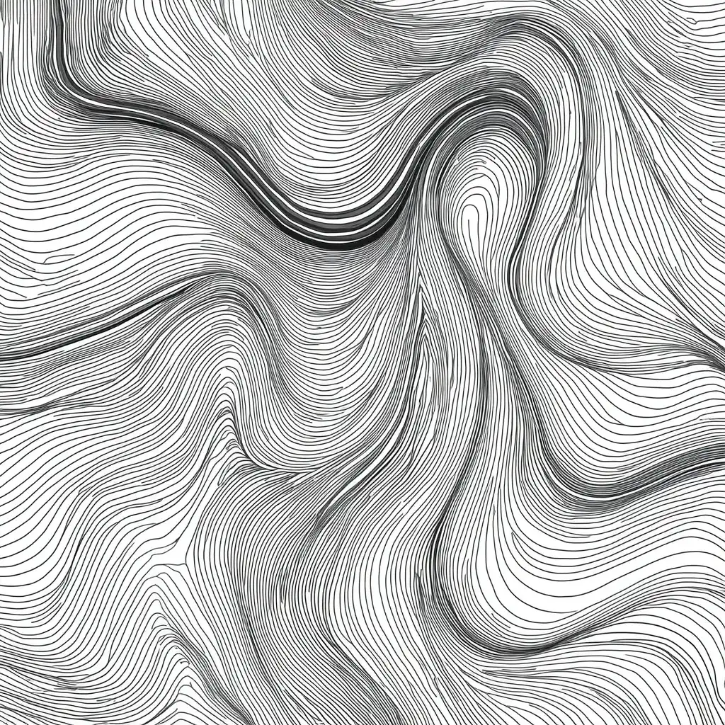 Abstract flowing lines representing reflective journal writing and personal observation